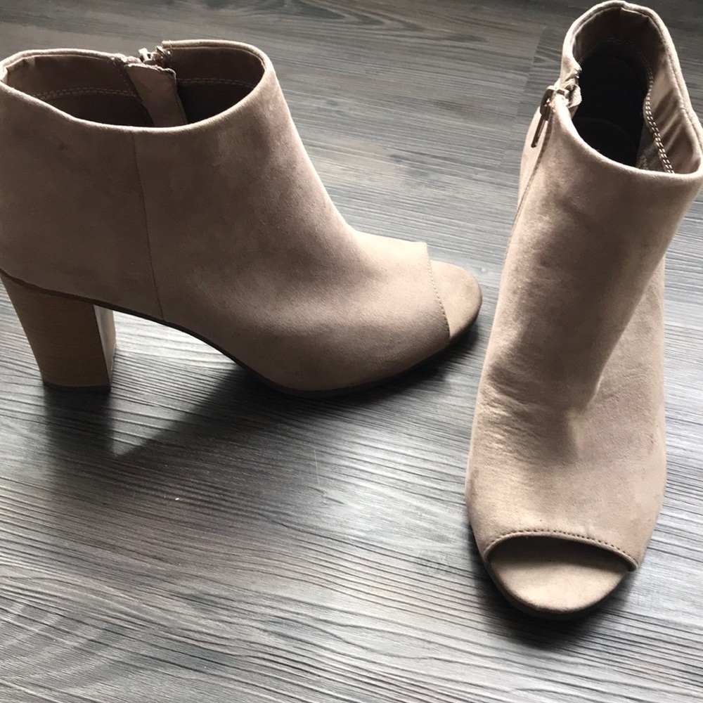 Open toe booties